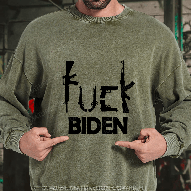 Maturelion Men's Sweatshirt Fuck Biden Custom Sweatshirt