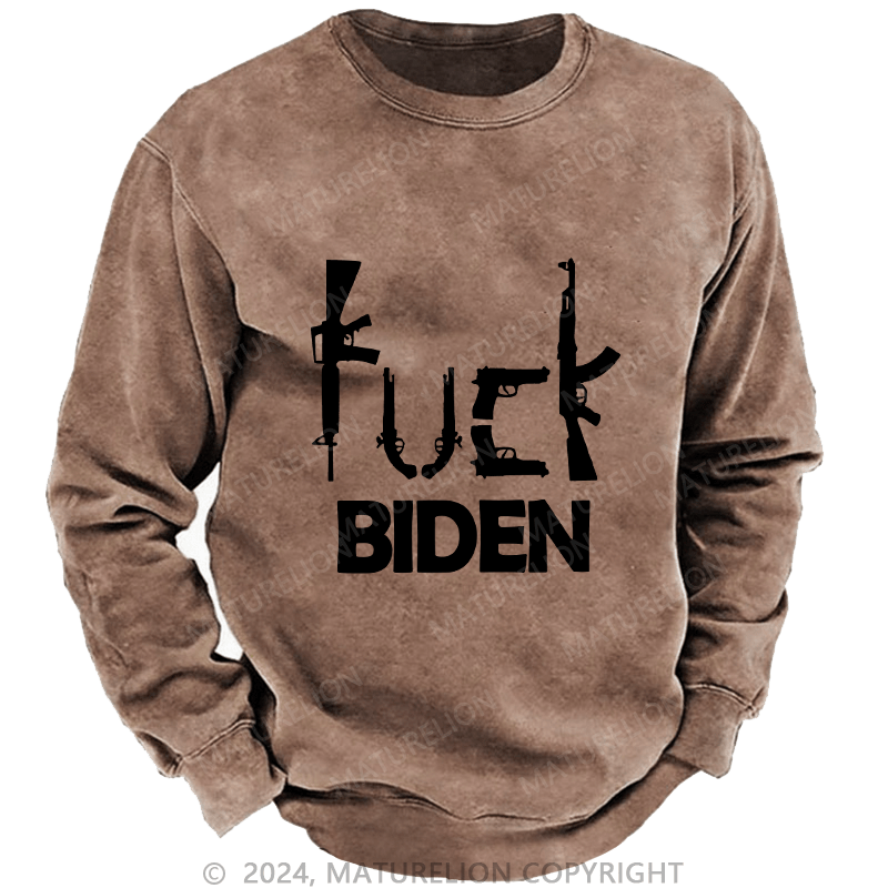 Maturelion Men's Sweatshirt Fuck Biden Custom Sweatshirt