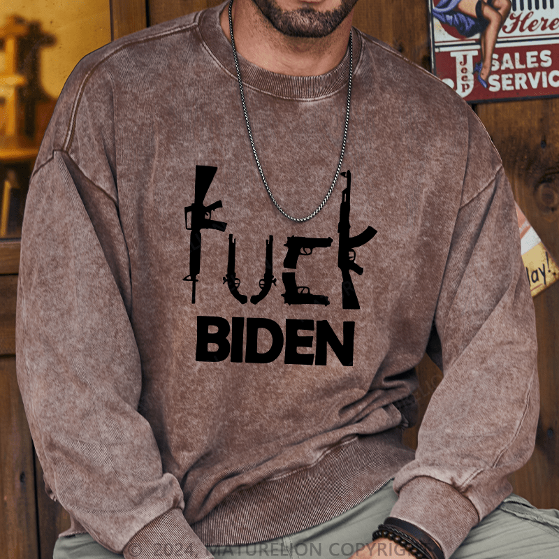 Maturelion Men's Sweatshirt Fuck Biden Custom Sweatshirt