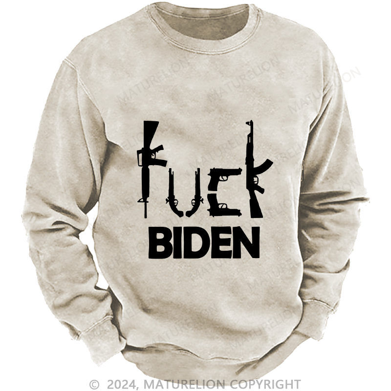 Maturelion Men's Sweatshirt Fuck Biden Custom Sweatshirt