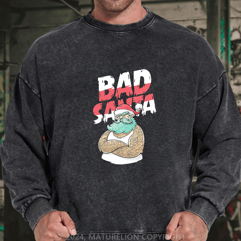 Maturelion Men's Sweatshirt Christmas Tattooed Santa Loves Tattoos Custom Sweatshirt