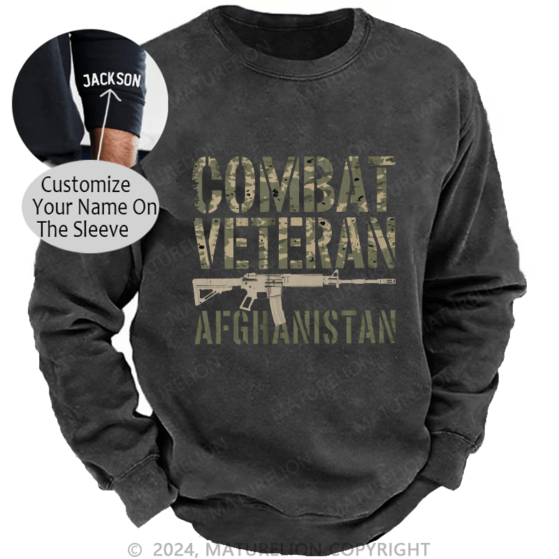 Maturelion Men's Sweatshirt Combat Veteran Afghanistan Custom Sweatshirt