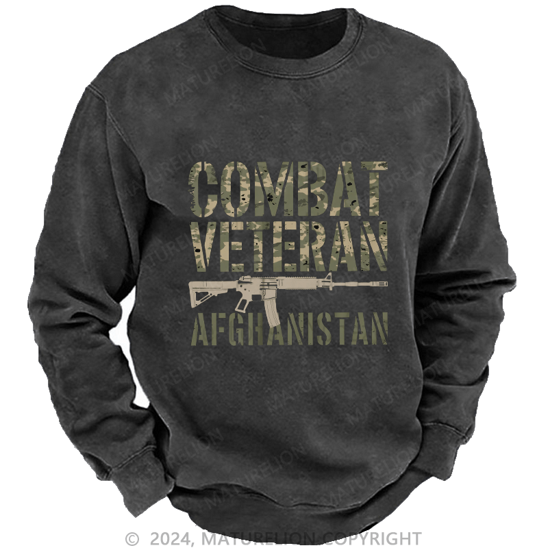 Maturelion Men's Sweatshirt Combat Veteran Afghanistan Custom Sweatshirt