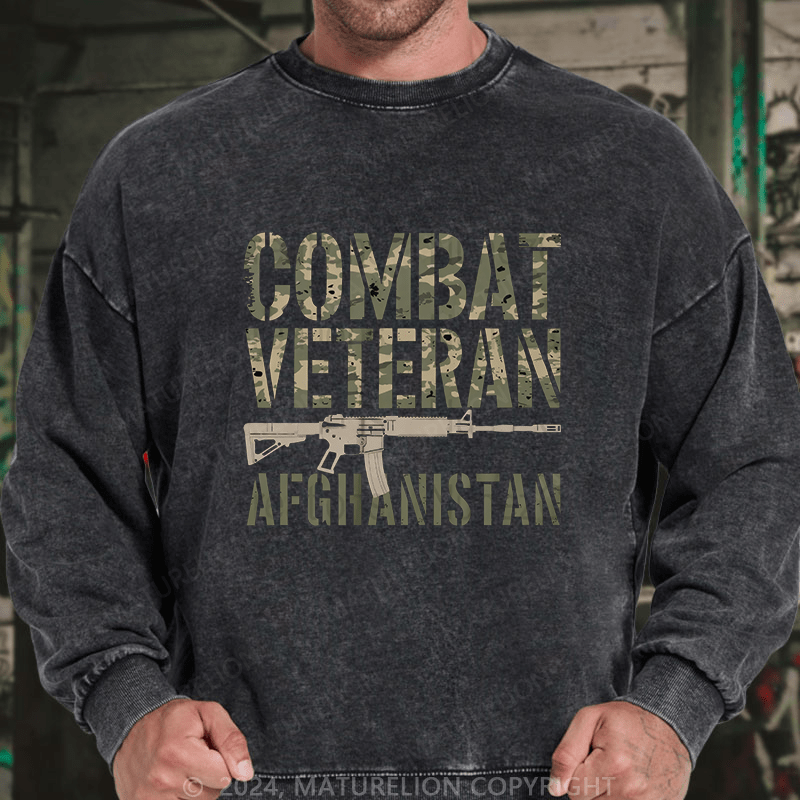 Maturelion Men's Sweatshirt Combat Veteran Afghanistan Custom Sweatshirt