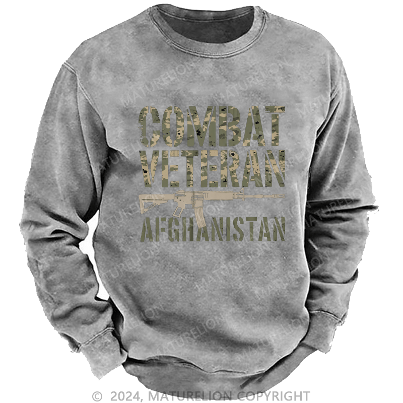 Maturelion Men's Sweatshirt Combat Veteran Afghanistan Custom Sweatshirt