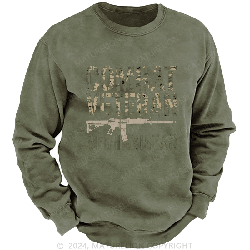 Maturelion Men's Sweatshirt Combat Veteran Afghanistan Custom Sweatshirt