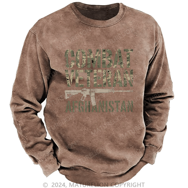 Maturelion Men's Sweatshirt Combat Veteran Afghanistan Custom Sweatshirt