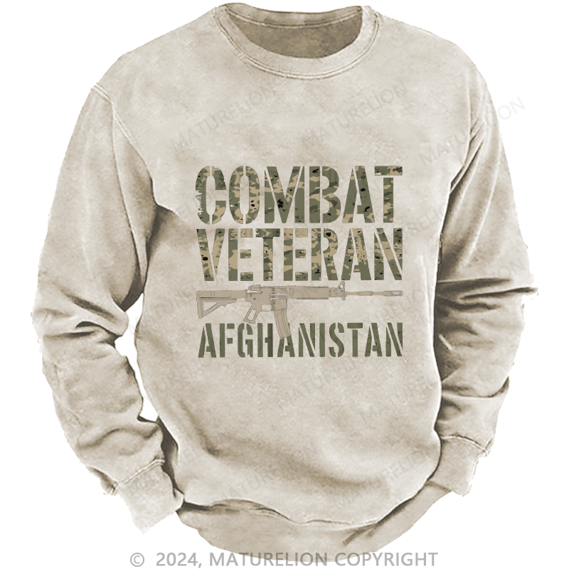 Maturelion Men's Sweatshirt Combat Veteran Afghanistan Custom Sweatshirt