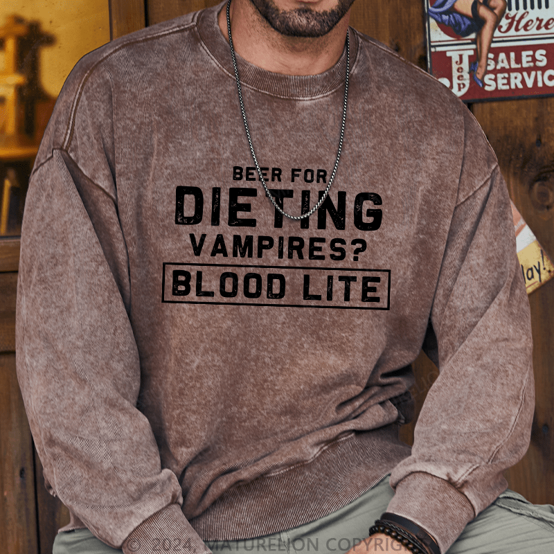 Maturelion Men's Sweatshirt Beer For Dieting VampiresBlood Life Custom Sweatshirt