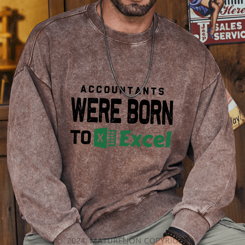 Maturelion Men's Sweatshirt Accountants Were Born Toexcel Custom Sweatshirt