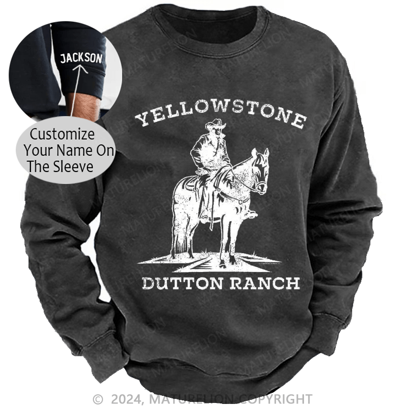 Maturelion Men's Sweatshirt Yellowstone Dutton Ranch Cowboy Premium T-Shirt