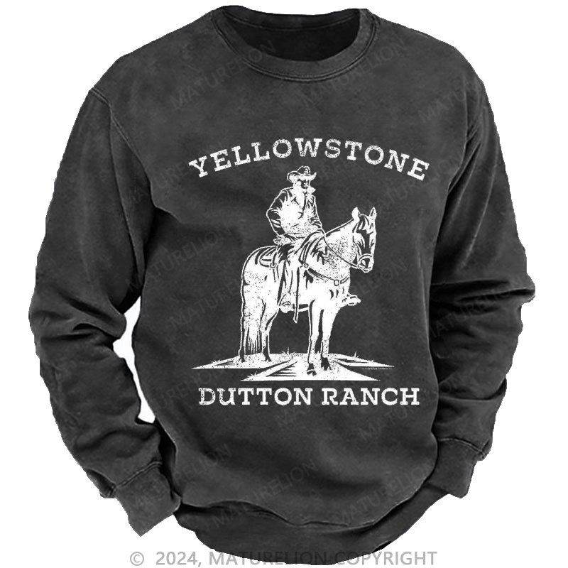 Maturelion Men's Sweatshirt Yellowstone Dutton Ranch Cowboy Premium T-Shirt