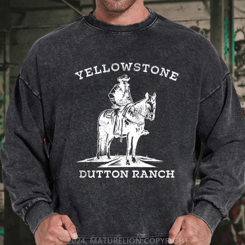 Maturelion Men's Sweatshirt Yellowstone Dutton Ranch Cowboy Premium T-Shirt