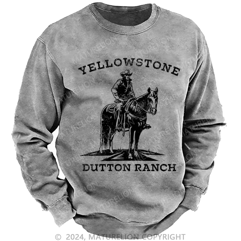 Maturelion Men's Sweatshirt Yellowstone Dutton Ranch Cowboy Premium T-Shirt