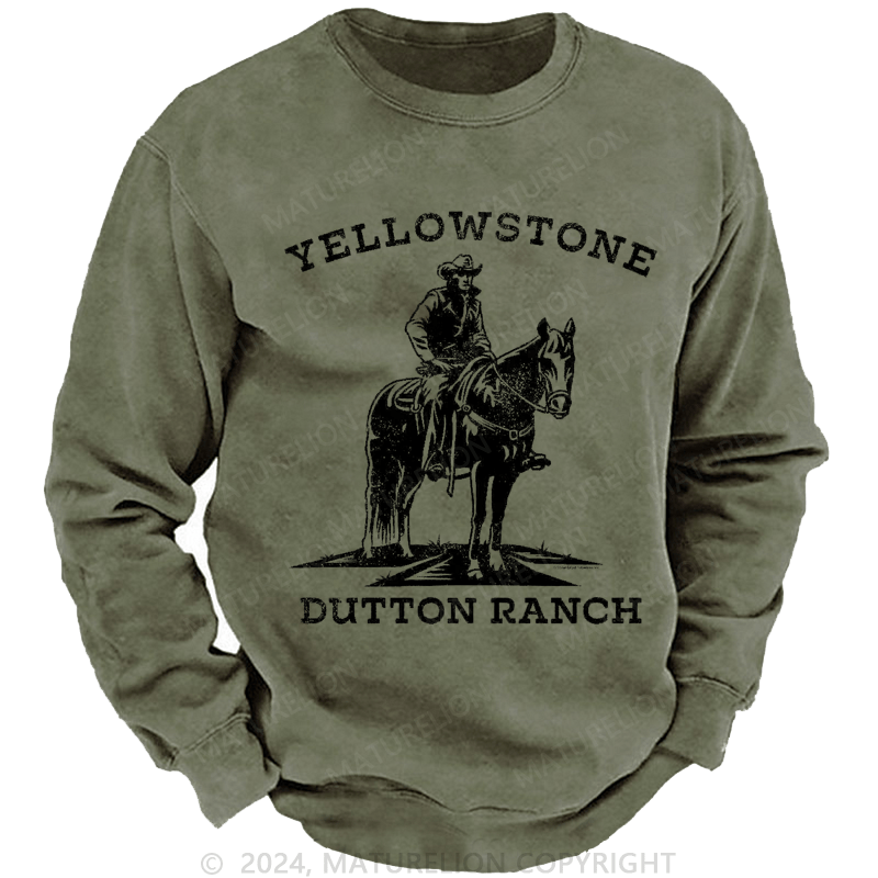 Maturelion Men's Sweatshirt Yellowstone Dutton Ranch Cowboy Premium T-Shirt