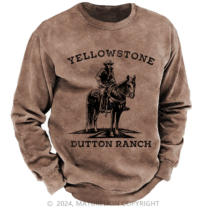 Maturelion Men's Sweatshirt Yellowstone Dutton Ranch Cowboy Premium T-Shirt