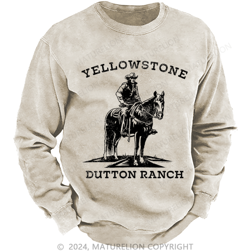 Maturelion Men's Sweatshirt Yellowstone Dutton Ranch Cowboy Premium T-Shirt