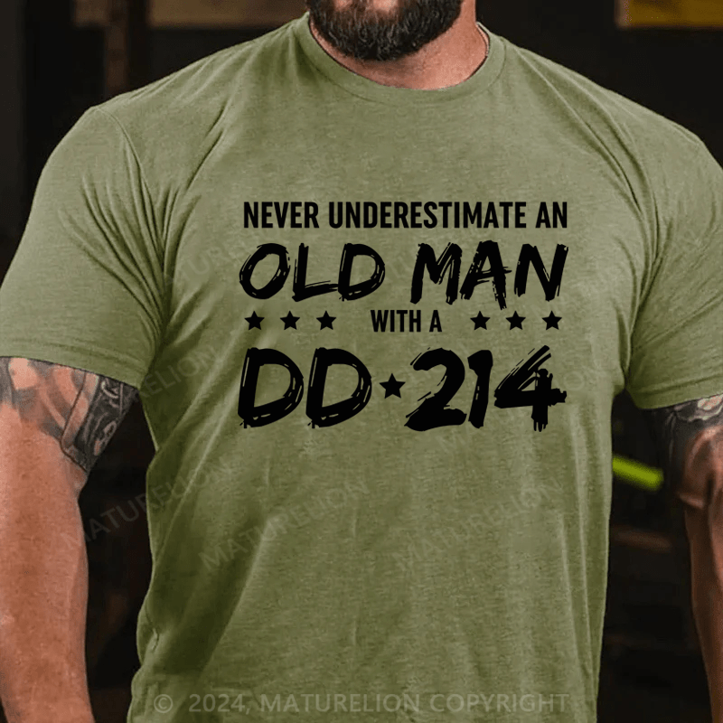 Maturelion Never Underestimate An Old Man With A DD-214 Alumni T-Shirt