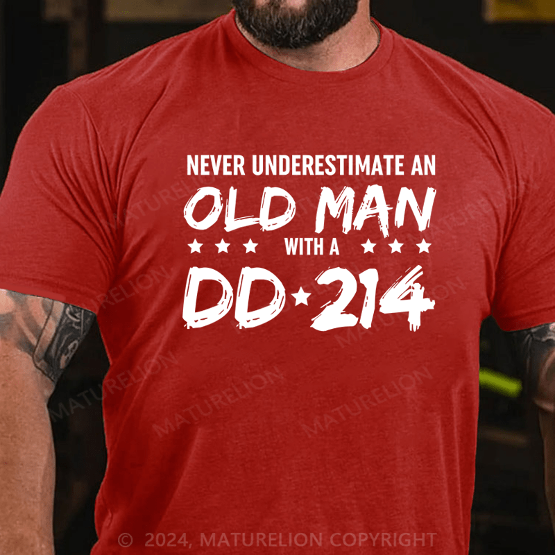 Maturelion Never Underestimate An Old Man With A DD-214 Alumni T-Shirt