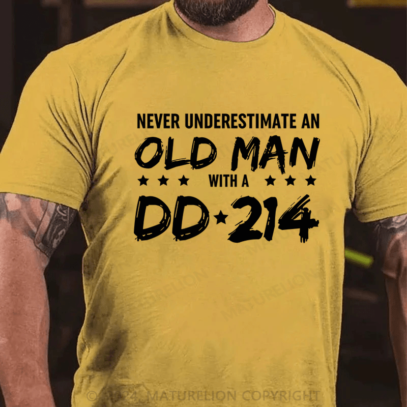 Maturelion Never Underestimate An Old Man With A DD-214 Alumni T-Shirt