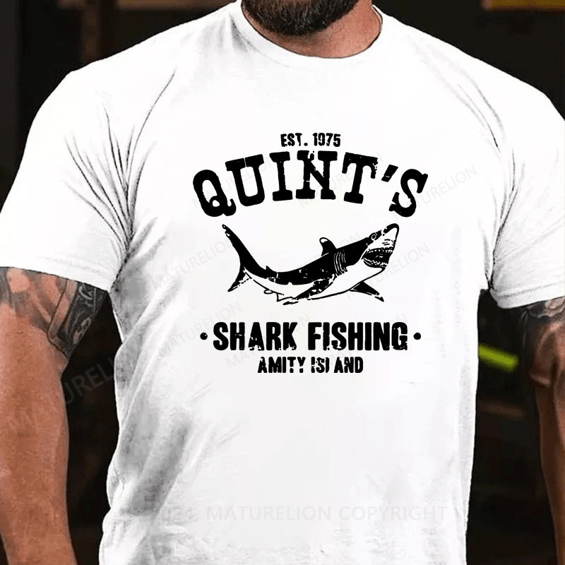 Maturelion Quint's Shark Fishing Jaws Retro T-Shirt