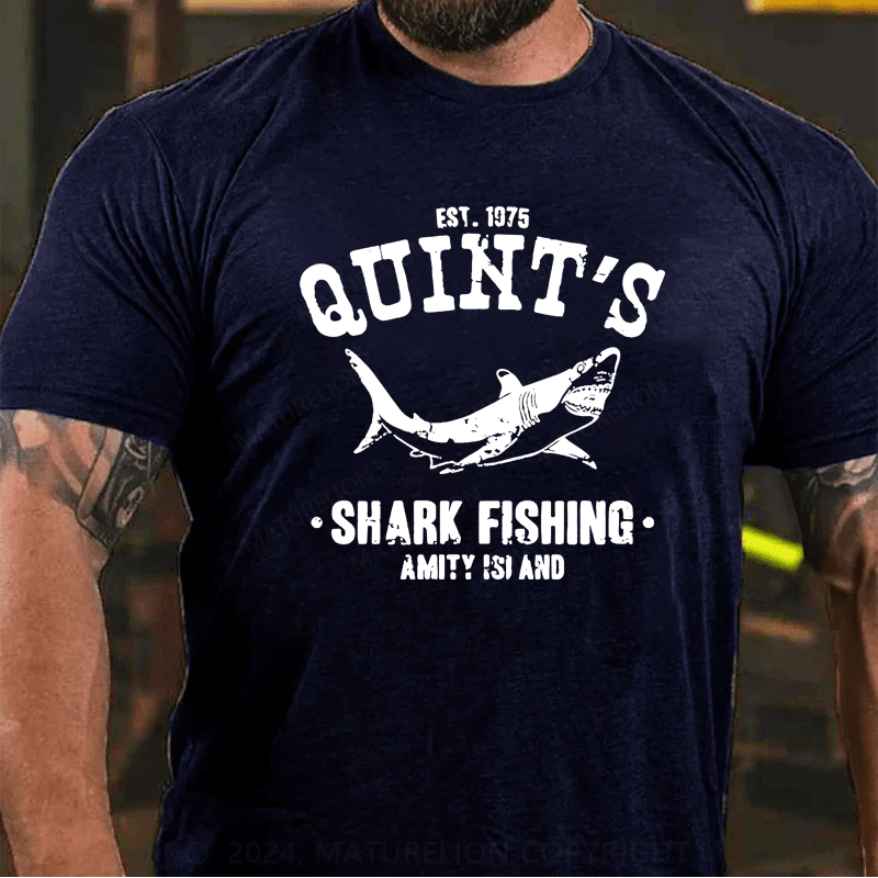 Maturelion Quint's Shark Fishing Jaws Retro T-Shirt