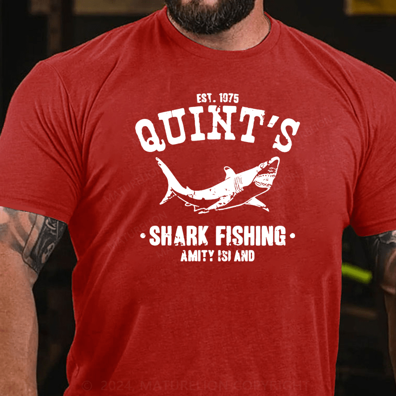 Maturelion Quint's Shark Fishing Jaws Retro T-Shirt