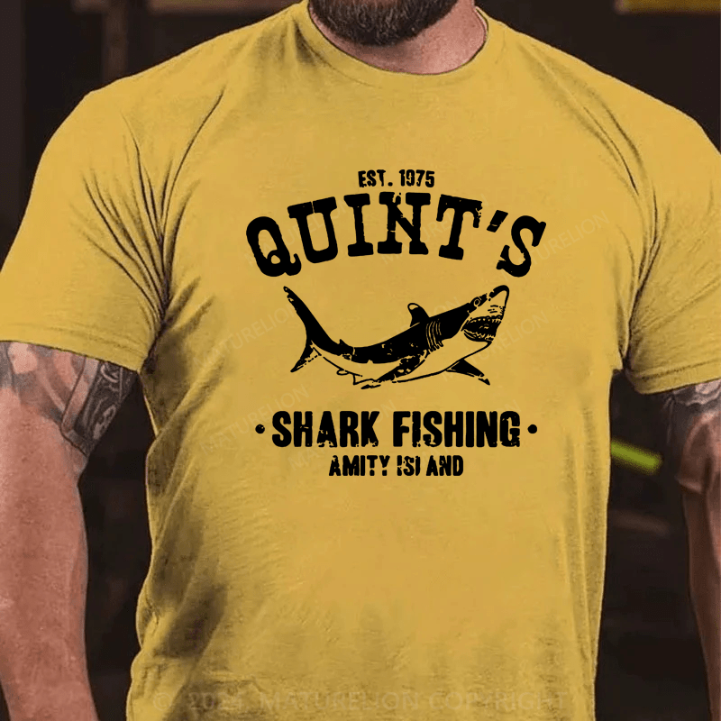 Maturelion Quint's Shark Fishing Jaws Retro T-Shirt