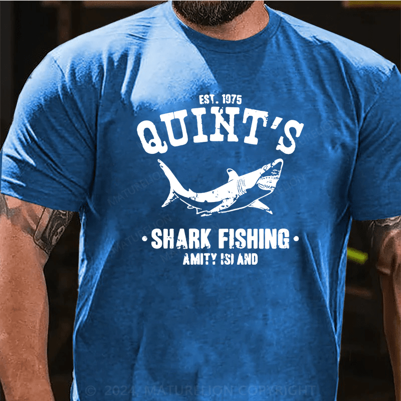 Maturelion Quint's Shark Fishing Jaws Retro T-Shirt