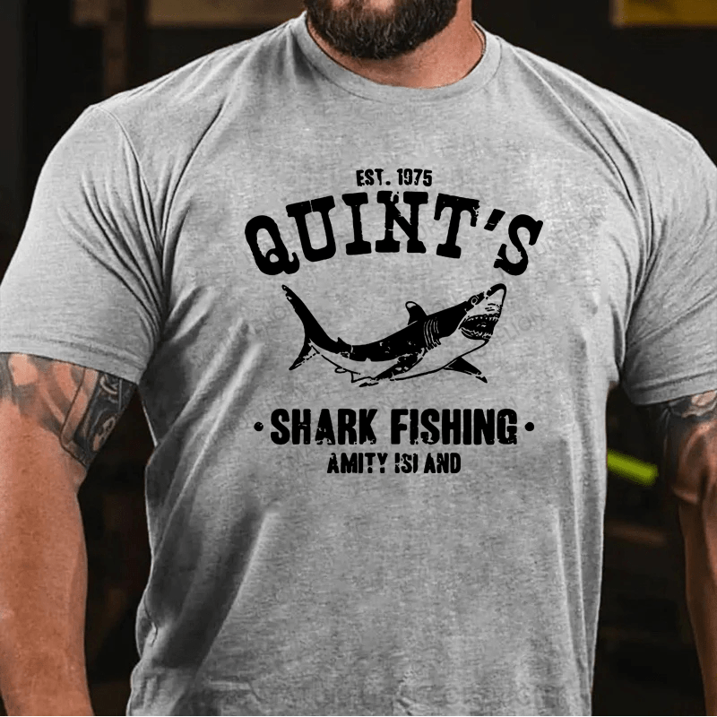 Maturelion Quint's Shark Fishing Jaws Retro T-Shirt