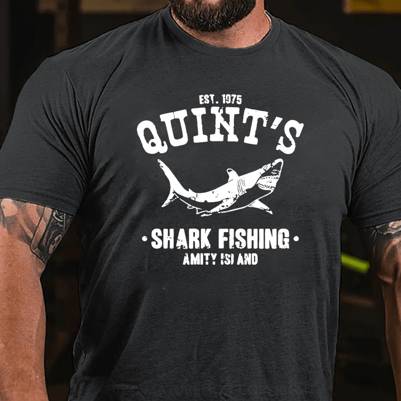 Maturelion Quint's Shark Fishing Jaws Retro T-Shirt