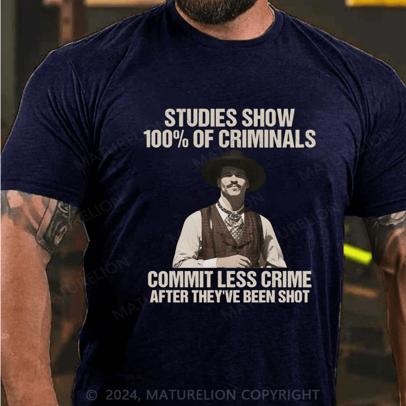 Maturelion Studies Show 100% Of Criminals Commit Less Crime T-Shirt