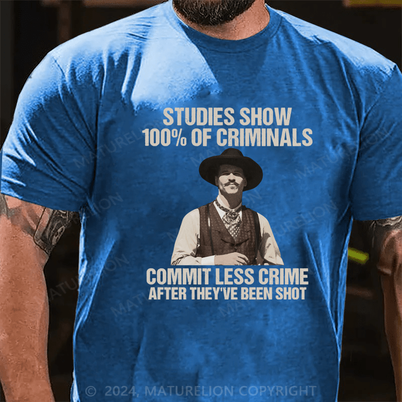 Maturelion Studies Show 100% Of Criminals Commit Less Crime T-Shirt