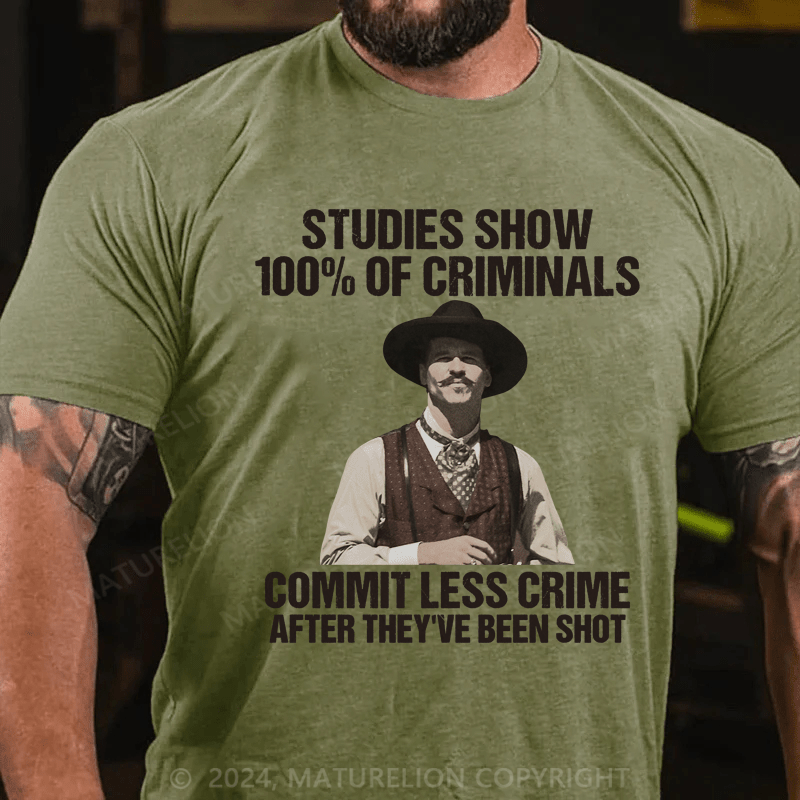 Maturelion Studies Show 100% Of Criminals Commit Less Crime T-Shirt