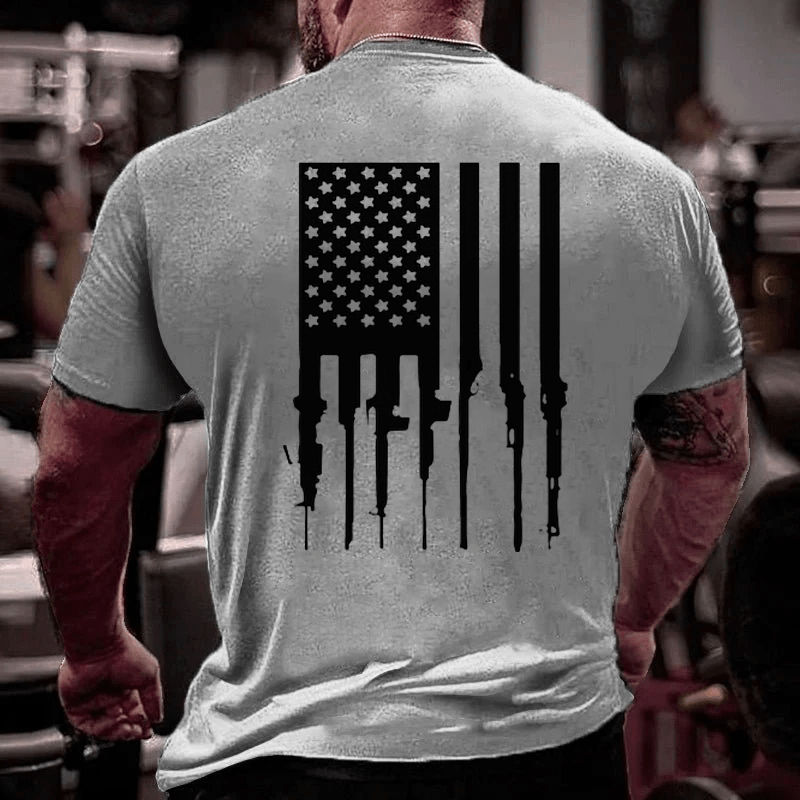 Maturelion M1 Garand Rifle USA American Flag T-Shirt