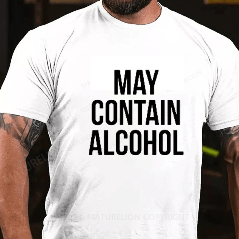 Maturelion May Contain Alcohol  Men's Cotton Crew Tee