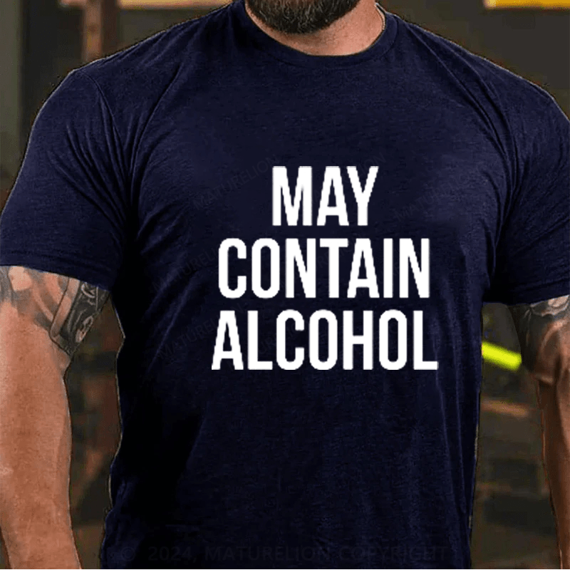 Maturelion May Contain Alcohol  Men's Cotton Crew Tee