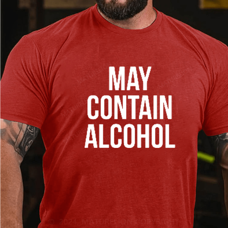 Maturelion May Contain Alcohol  Men's Cotton Crew Tee