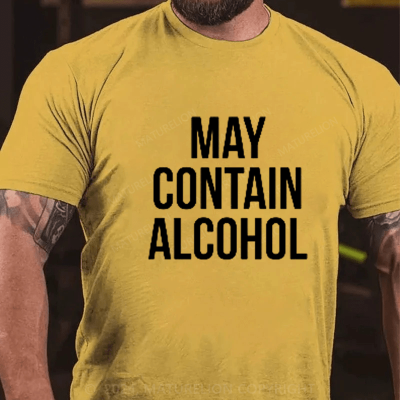 Maturelion May Contain Alcohol  Men's Cotton Crew Tee