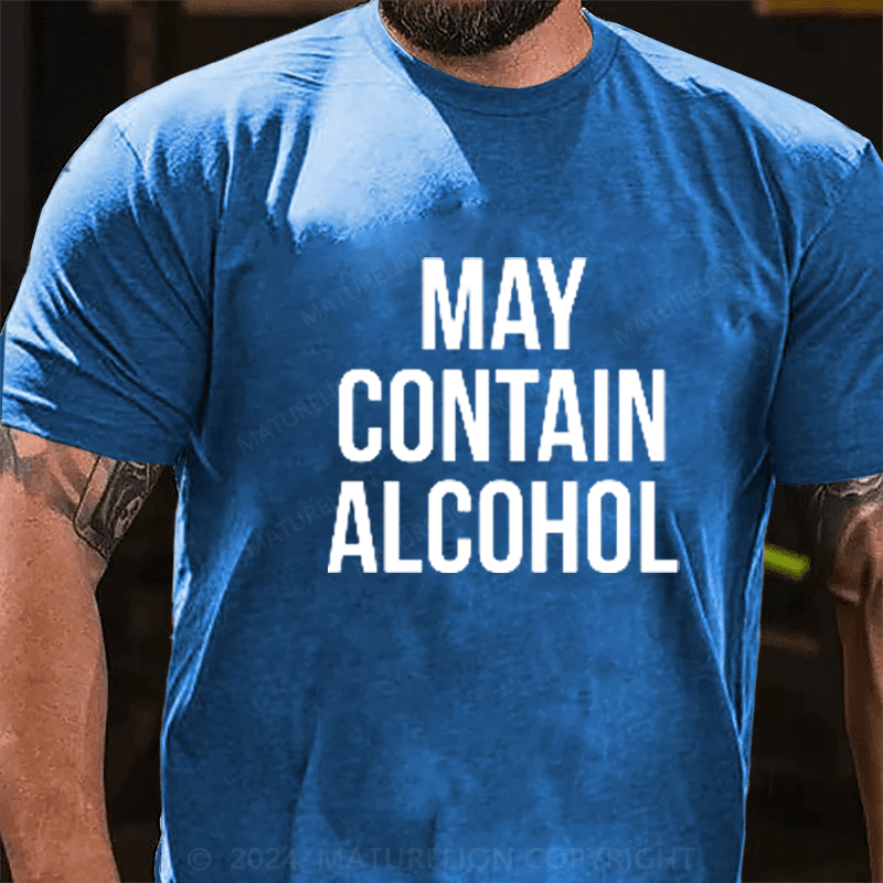 Maturelion May Contain Alcohol  Men's Cotton Crew Tee