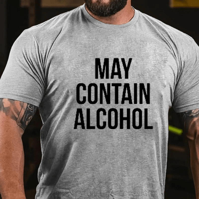 Maturelion May Contain Alcohol  Men's Cotton Crew Tee