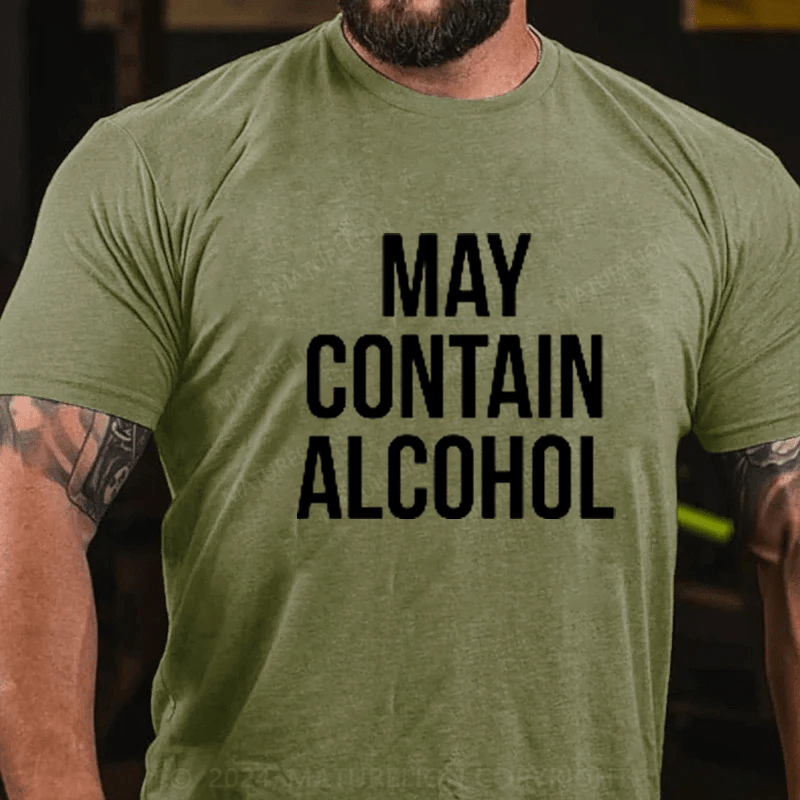 Maturelion May Contain Alcohol  Men's Cotton Crew Tee