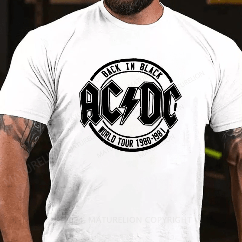 Maturelion Popfunk Classic AC/DC Tour Emblem  Graphic T-Shirt