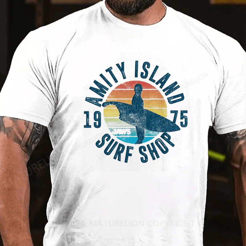 Maturelion Jaws Amity Island Surf Board T-Shirt