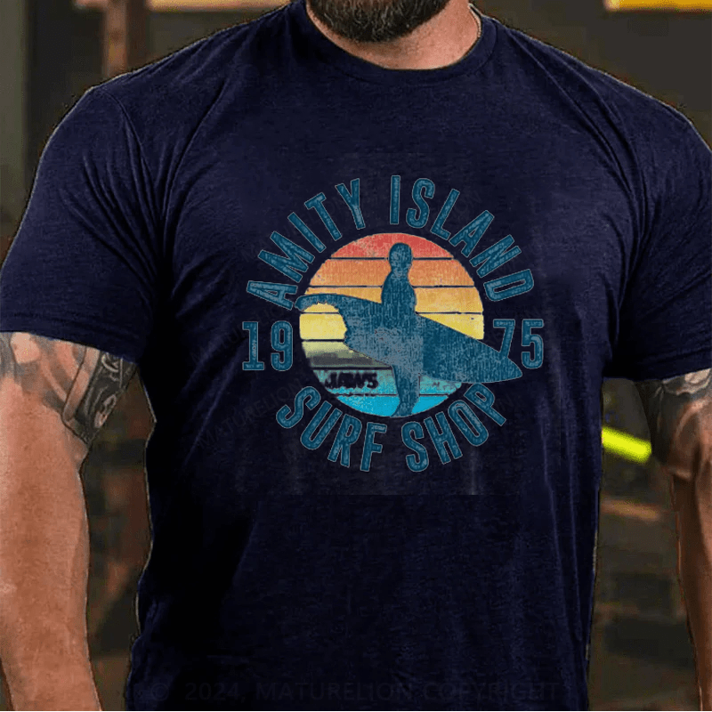 Maturelion Jaws Amity Island Surf Board T-Shirt