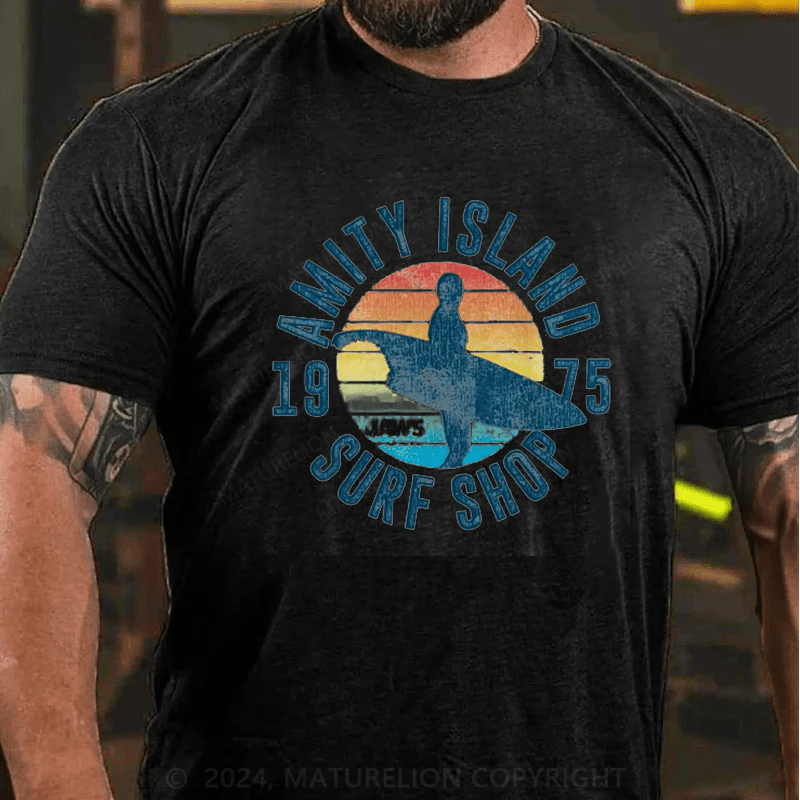 Maturelion Jaws Amity Island Surf Board T-Shirt