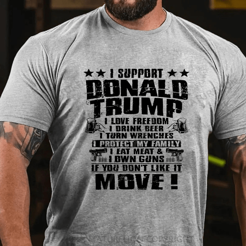 Maturelion I Support Donald Trump I Love Freedom I Drink Beer T-Shirt