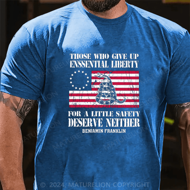 Maturelion Ben Franklin  Those who give up essential liberty for safety Premium T-Shirt