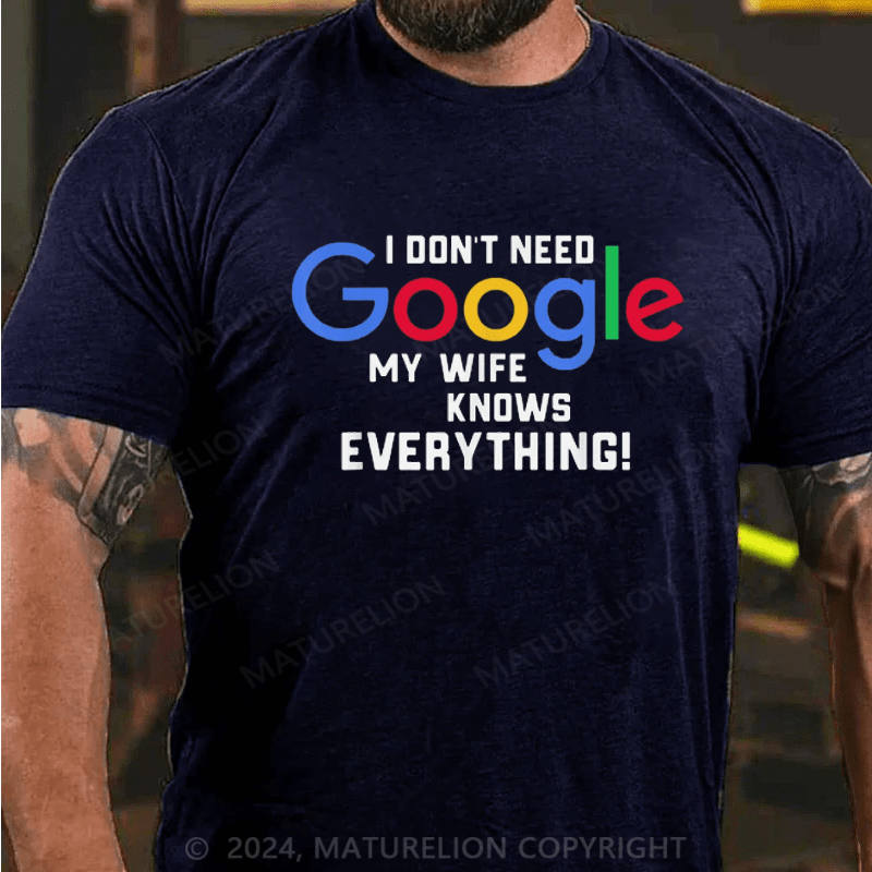 Maturelion I Don't Need Google My Wife Knows Everything Shirt