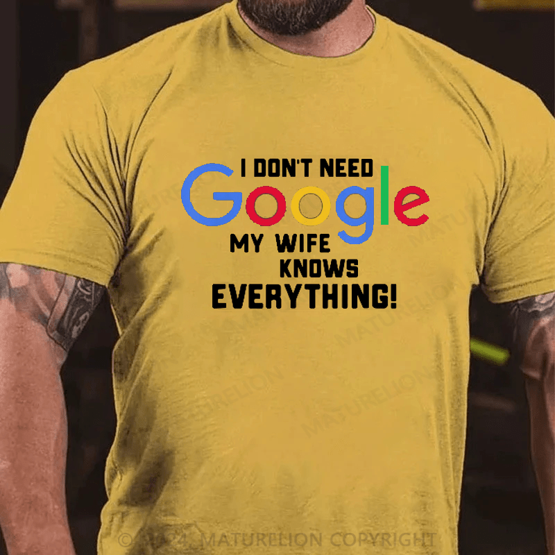 Maturelion I Don't Need Google My Wife Knows Everything Shirt